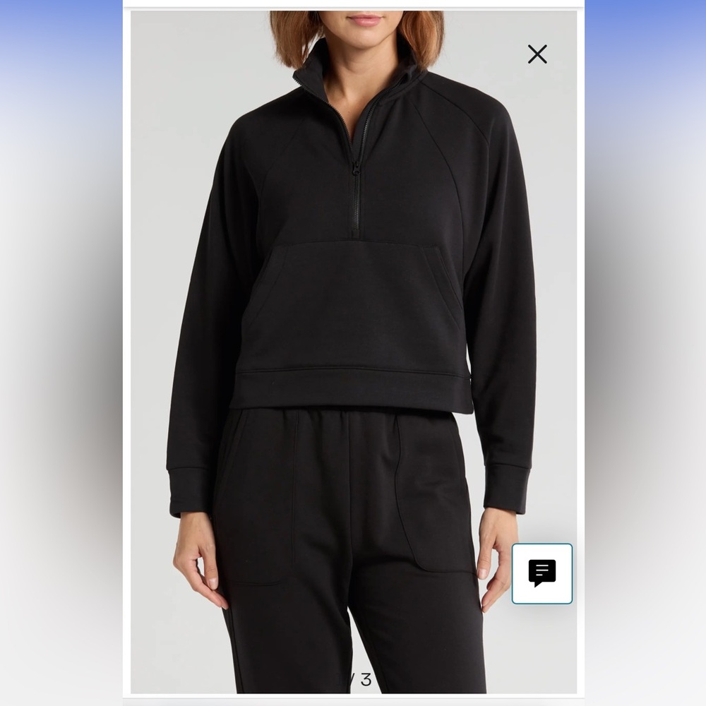 Zella cozy knit jogger 1/2 zip set